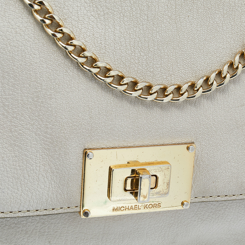 MICHAEL MICHAEL KORS White Leather Sloan Chain Flap Shoulder Bag - Picture 5 of 9